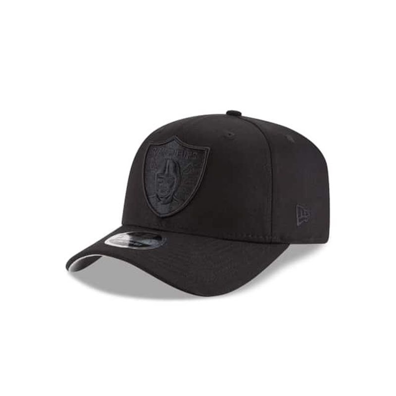 NFL Las Vegas Raiders Black On Black Stretch Snap 9Fifty Snapback (QAT0273) - Black New Era Caps